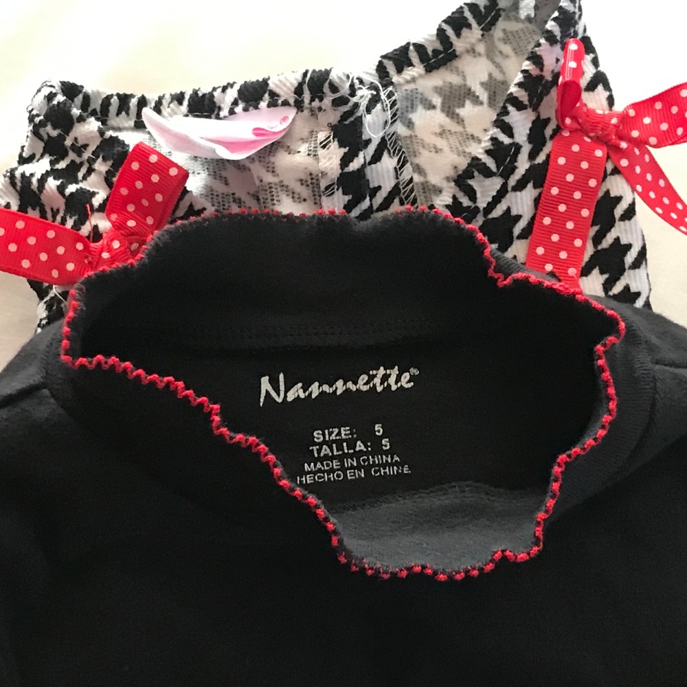 Jumper Dress Girl, Black and White, Red Size 5 - Picture 7 of 8